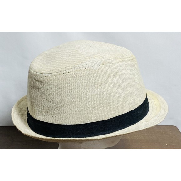 H&M Linen/Cotton Fedora Hat Ivory Size L - Picture 1 of 5
